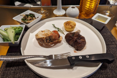 Surf & turf with mixed mushrooms and broccoli